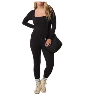 Aerie Offline Black Real Me Xtra Long Sleeve Jumpsuit Size XXL